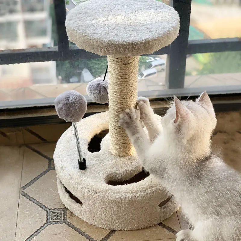 Cat Climbing Frame Small Sisal Teasing Cat Toys Cat Scratching Board Claw Grinding Cat Toys Turntable Type