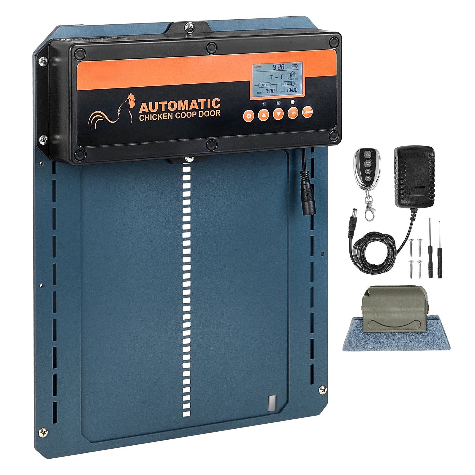 SucceBuy Automatic Chicken Coop Door with Light Sensing Remote Control Auto Chicken Door Opener Chicken Supplies Battery Powered