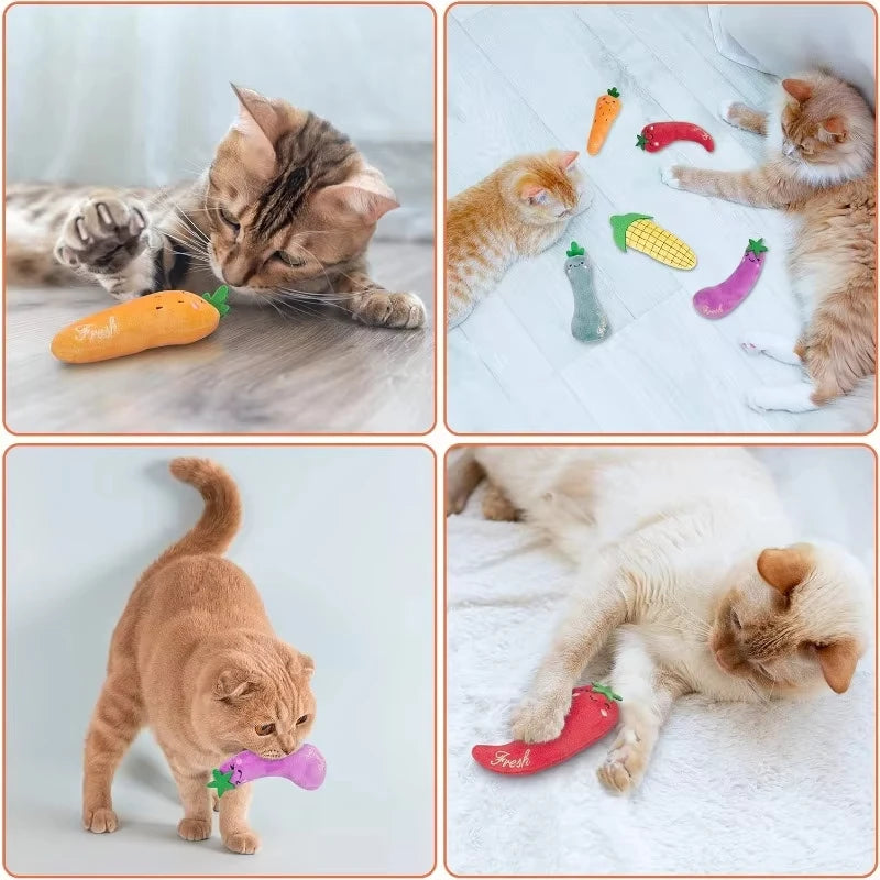 5 Pcs Plush Catnip Toys, Cat Self Entertainment Bite Toys, Anti-boredom and Anti-damage Home, Pet Cat Toys