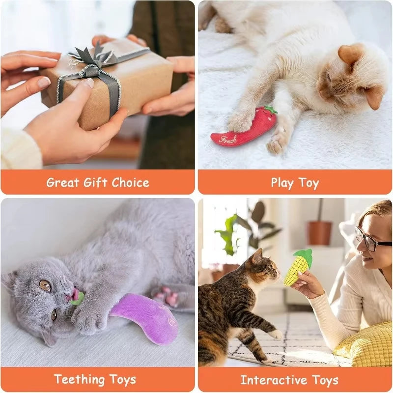5 Pcs Plush Catnip Toys, Cat Self Entertainment Bite Toys, Anti-boredom and Anti-damage Home, Pet Cat Toys