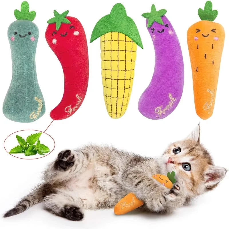 5 Pcs Plush Catnip Toys, Cat Self Entertainment Bite Toys, Anti-boredom and Anti-damage Home, Pet Cat Toys