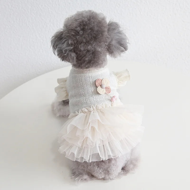 Princess Dog Cat Dress Skirt Flower&Lace Pet Puppy Spring/Summer Clothing Outfit