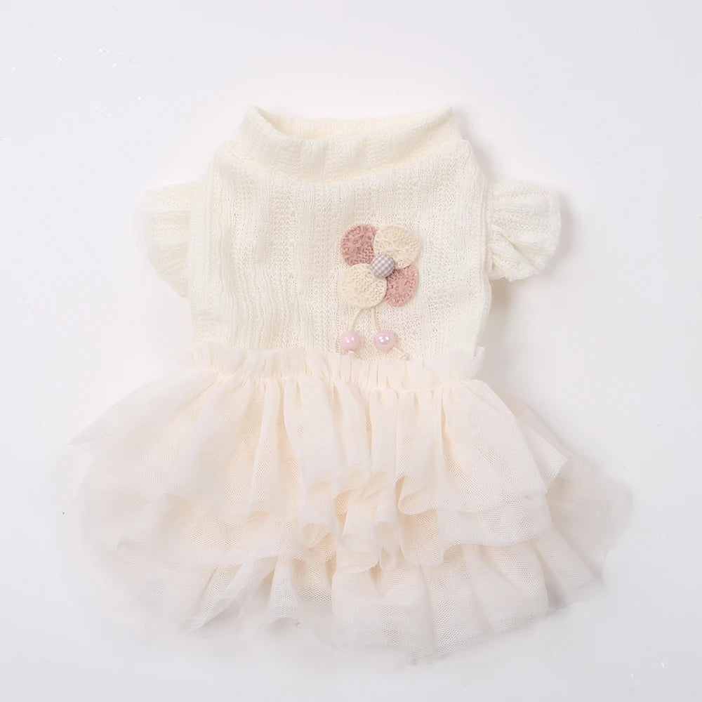 Princess Dog Cat Dress Skirt Flower&Lace Pet Puppy Spring/Summer Clothing Outfit