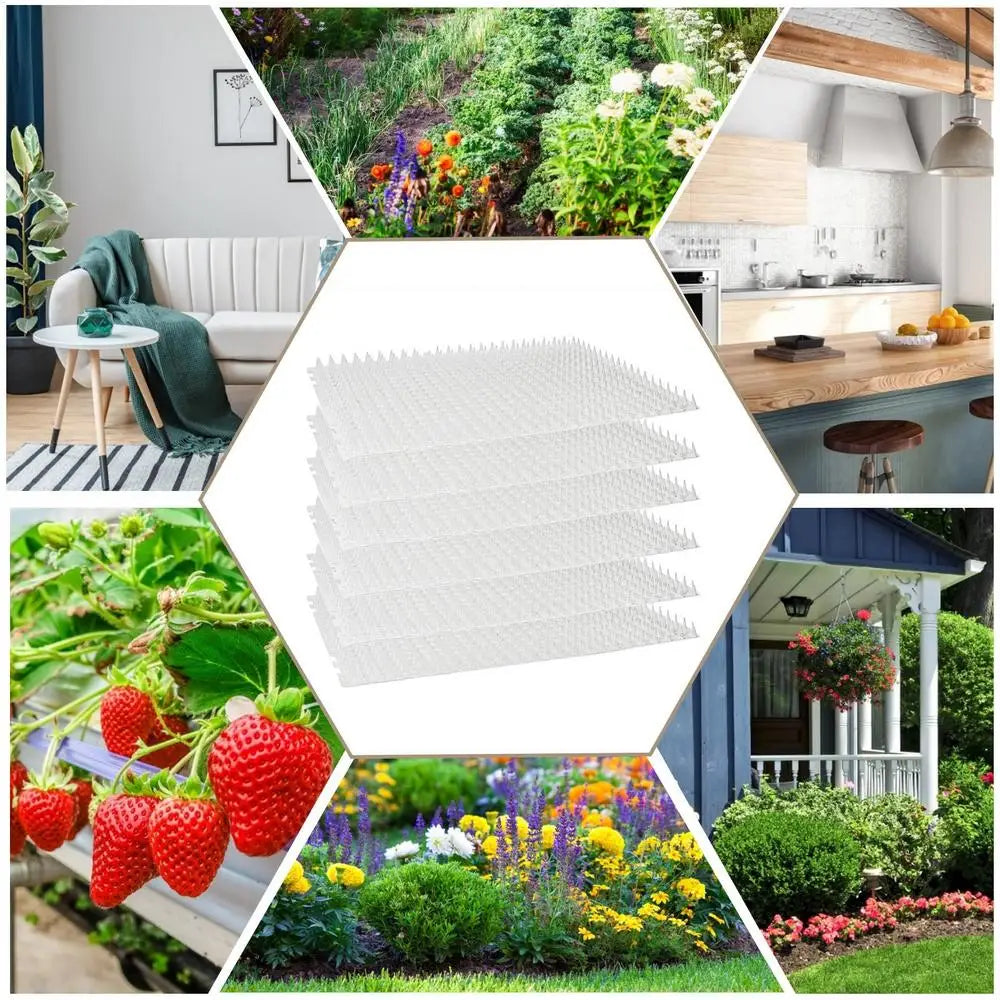 6PCS Garden Cat Scat Mats Cats Net Anti-Cat Dogs Repellent Mat Prickle Strips Keep Cats Away Safe Plastic Spike Thorn