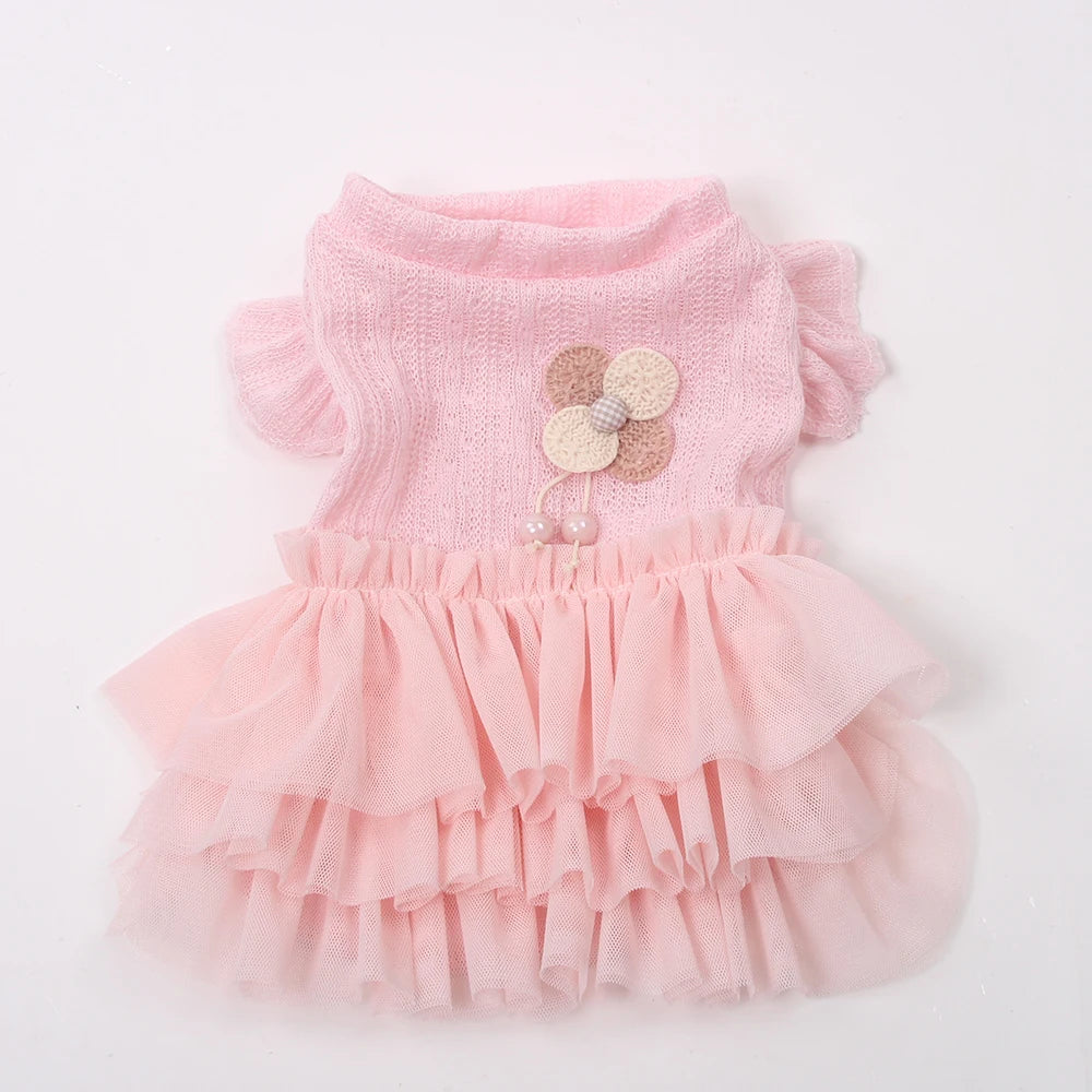 Princess Dog Cat Dress Skirt Flower&Lace Pet Puppy Spring/Summer Clothing Outfit