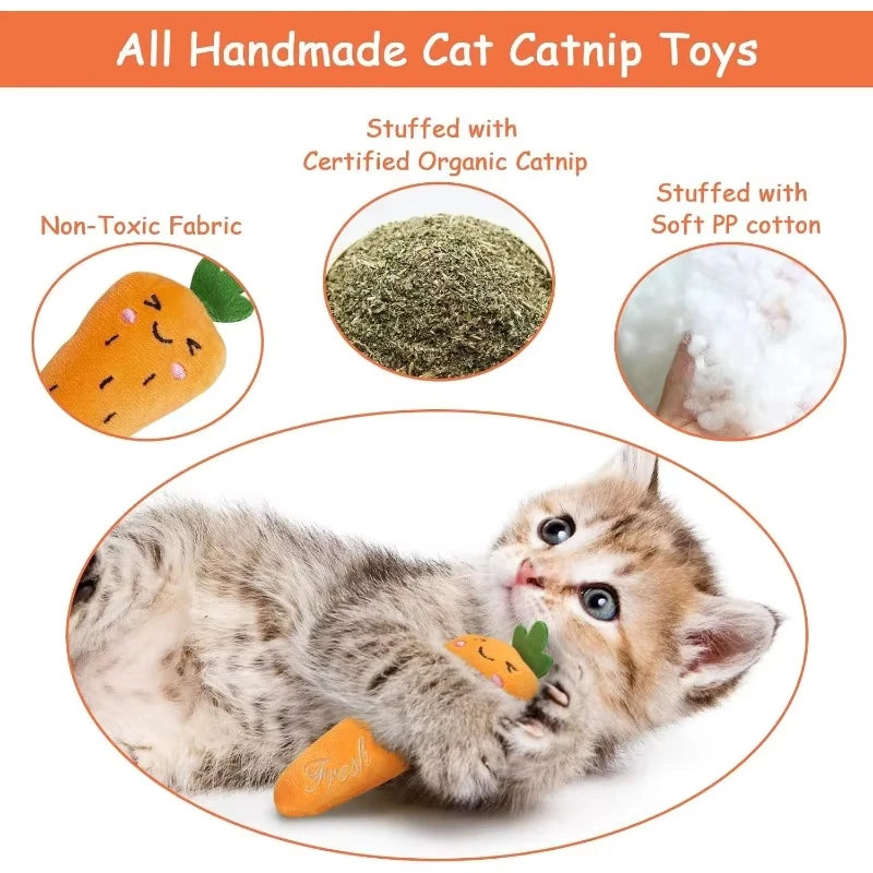 5 Pcs Plush Catnip Toys, Cat Self Entertainment Bite Toys, Anti-boredom and Anti-damage Home, Pet Cat Toys