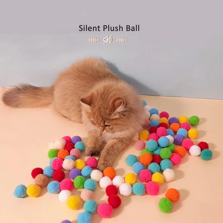 Funny Cat Toys Interactive Launch Training Cat Toys Indoor Silent Plush Ball Kitten Fun Creative Catapult Toys Pet Accessories