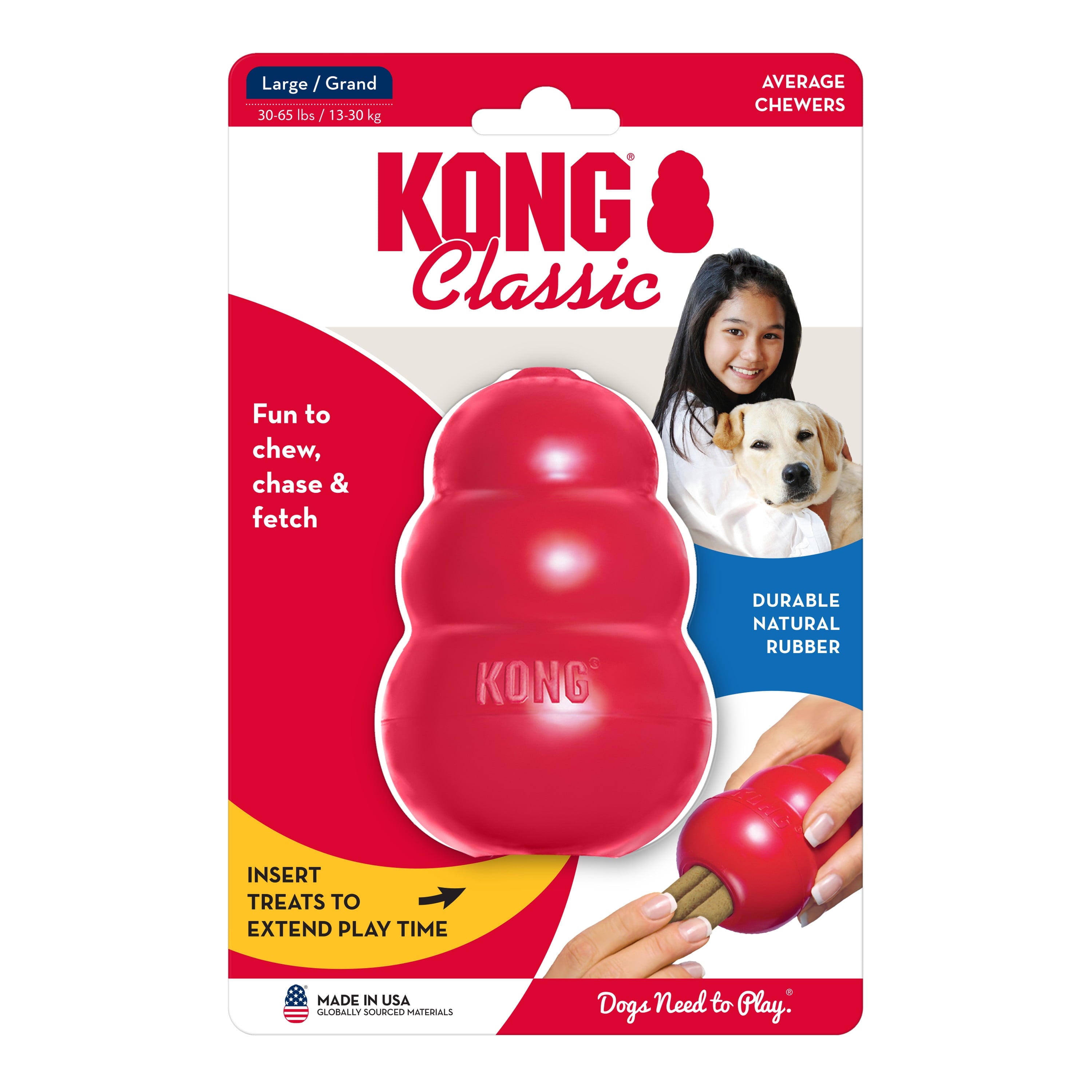 KONG Classic Large Dog Chew Toy – Durable, Bouncy & Treat-Friendly