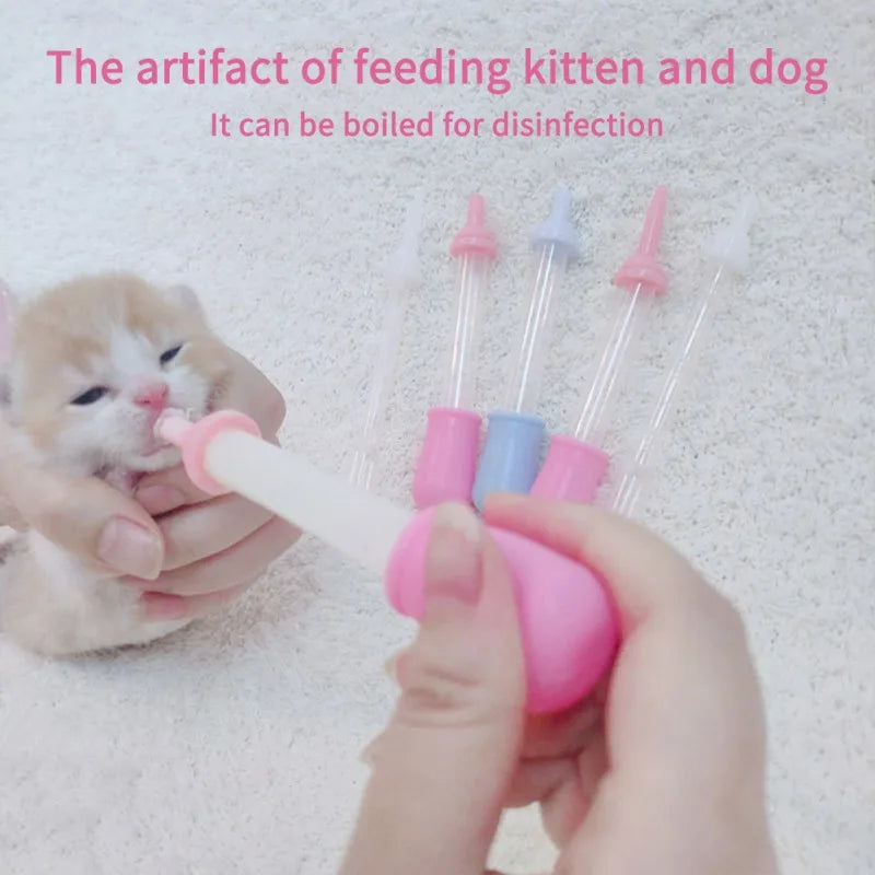 1 Set Pet Puppy Kitten Feeding Bottle/Medicine Feeder Dog Cat Baby Nursing Water Milk Feeder With Cleaning Brush Cat Products