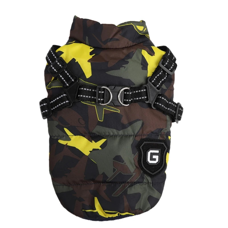Pet Dog Clothing Winter Jacket with Harness Jacket Puppy Pet Dog Costume Pet Vest Apparel Chihuahua Jacket Dogs Clothing