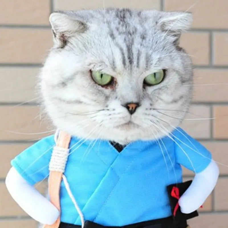 Funny Pet Clothes Cosplay Samurai Dog Cat Halloween Party Cute Costume Clothing Comfort For Small Medium Dog Chihuahua