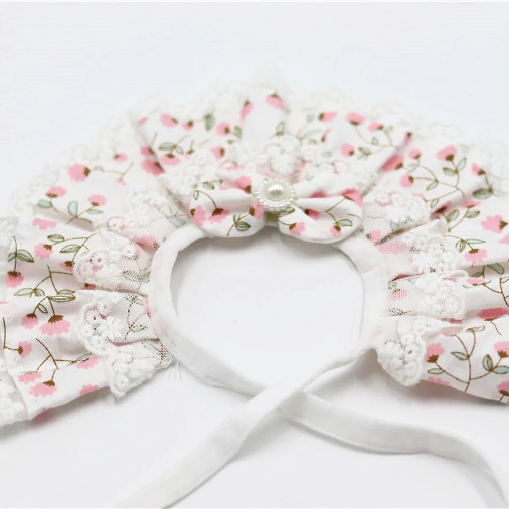 HOT SALES！！！New Arrival Pet Dog Cats Puppy Lace Bowknot Floral Print Collar Bib Necklace Neck Strap Wholesale Dropshipping