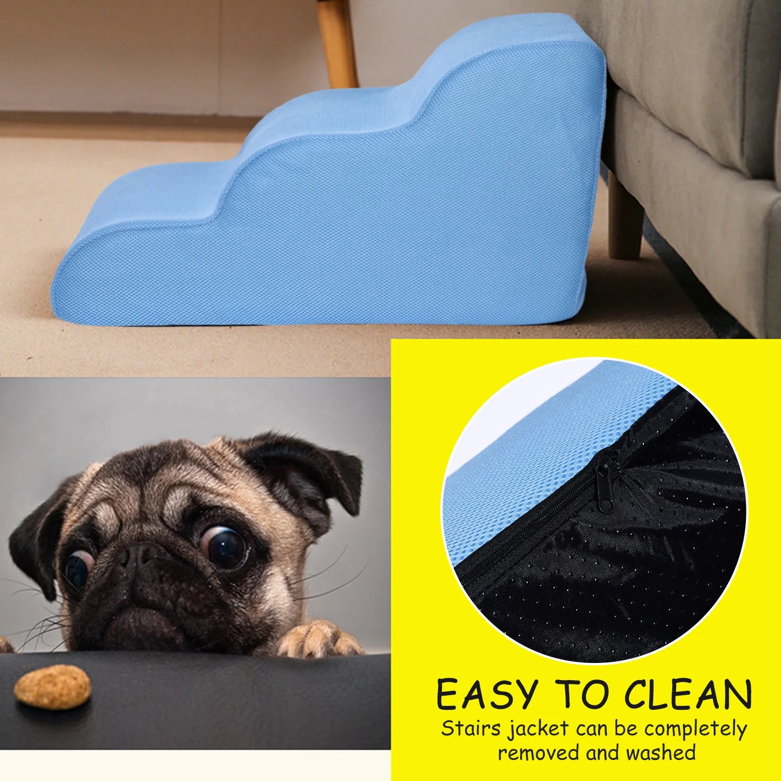 New Dog Stairs Pet 3 Steps Stairs For Small Dog Cat Dog House Pet Ramp Ladder Anti-slip Removable Dogs Bed Stairs Pet Supplies