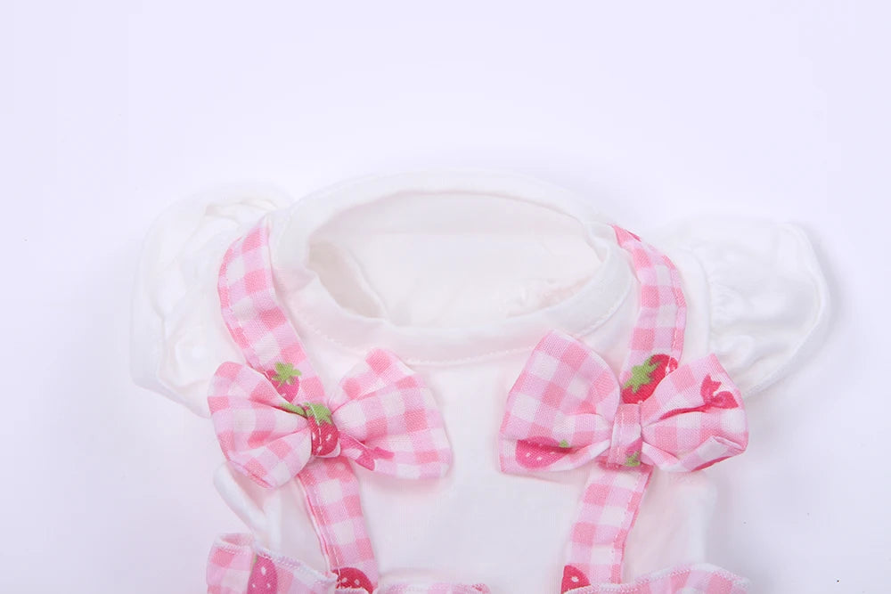 Princess Dog Cat Dress Strawberry Design Pet Puppy Skirt Spring/Summer Clothes Outfit