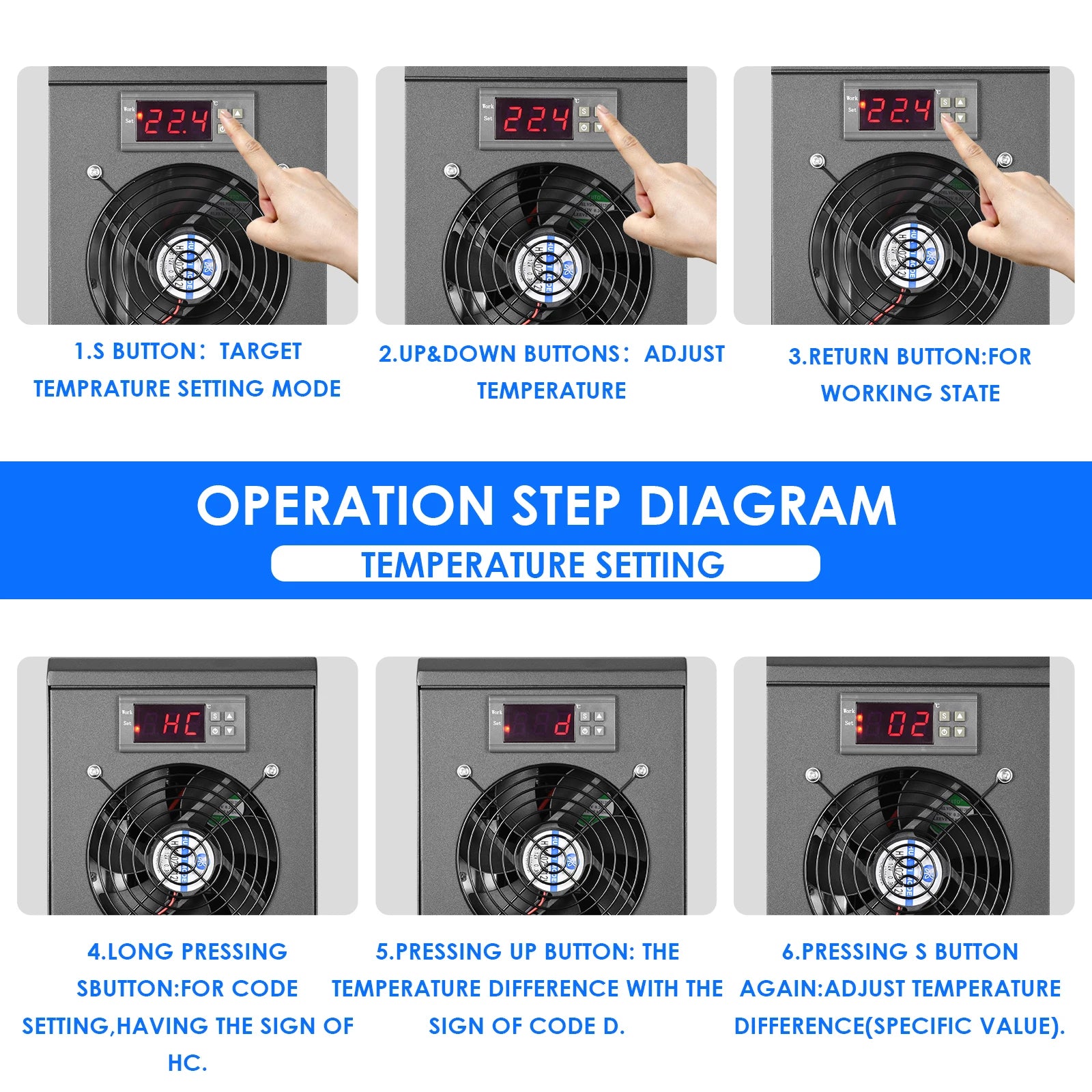 Aquarium Water Chiller Cooler Warmer with Pump 32-212°F Temperature Setting Suitable for 16gal Water for Home Aquarium Fish
