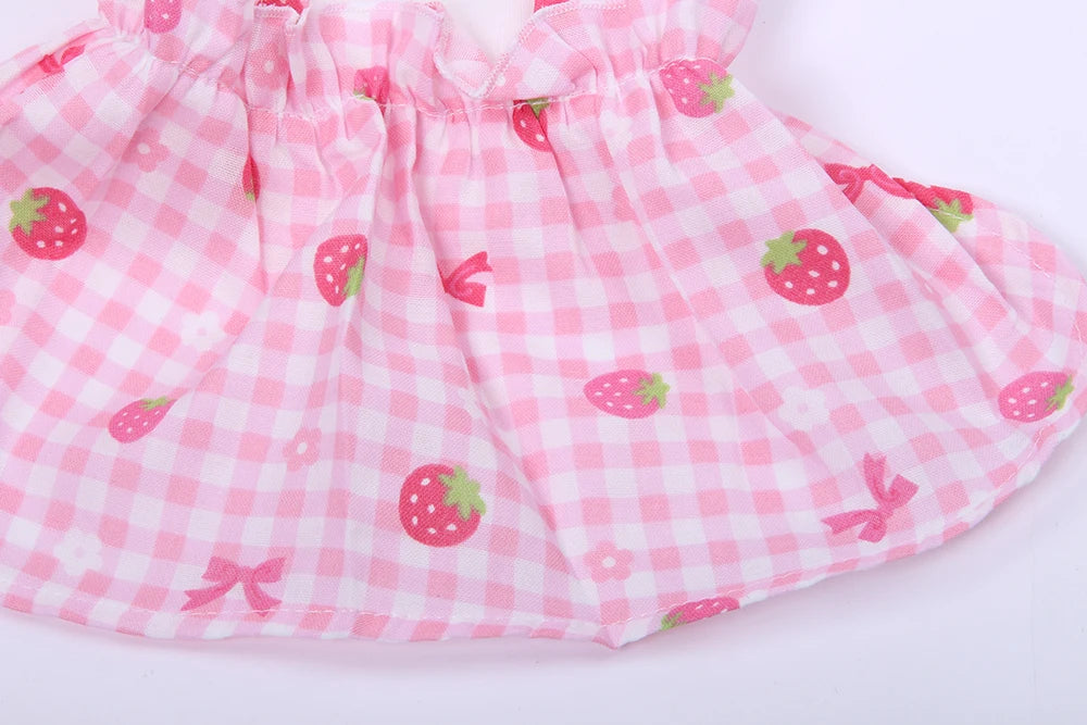 Princess Dog Cat Dress Strawberry Design Pet Puppy Skirt Spring/Summer Clothes Outfit