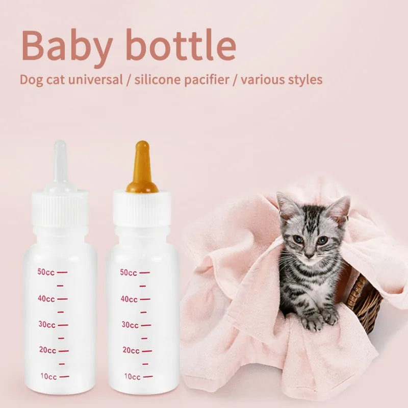 1 Set Pet Puppy Kitten Feeding Bottle/Medicine Feeder Dog Cat Baby Nursing Water Milk Feeder With Cleaning Brush Cat Products