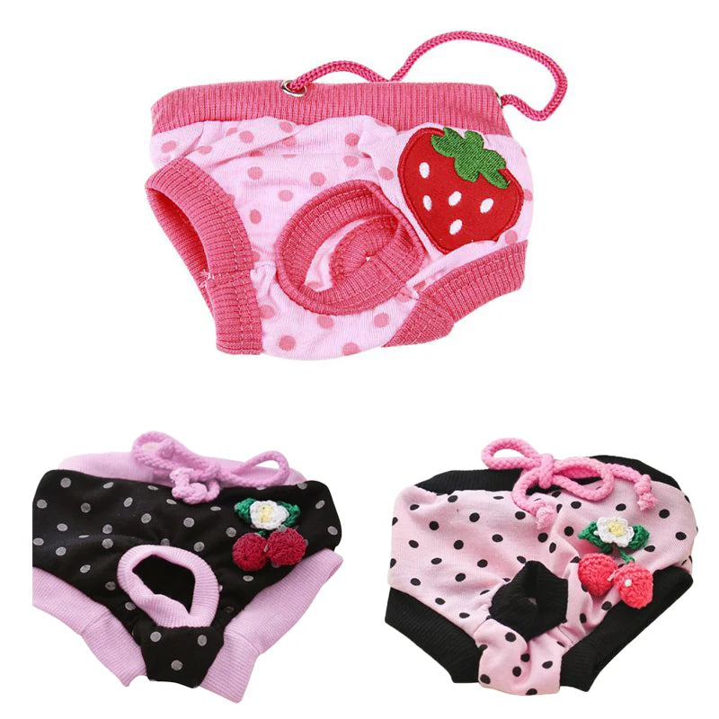 Pet Sanitary Physiological Pants Dog Diaper Washable Female Dog Shorts Panties Menstruation Underwear Dog Pet Briefs