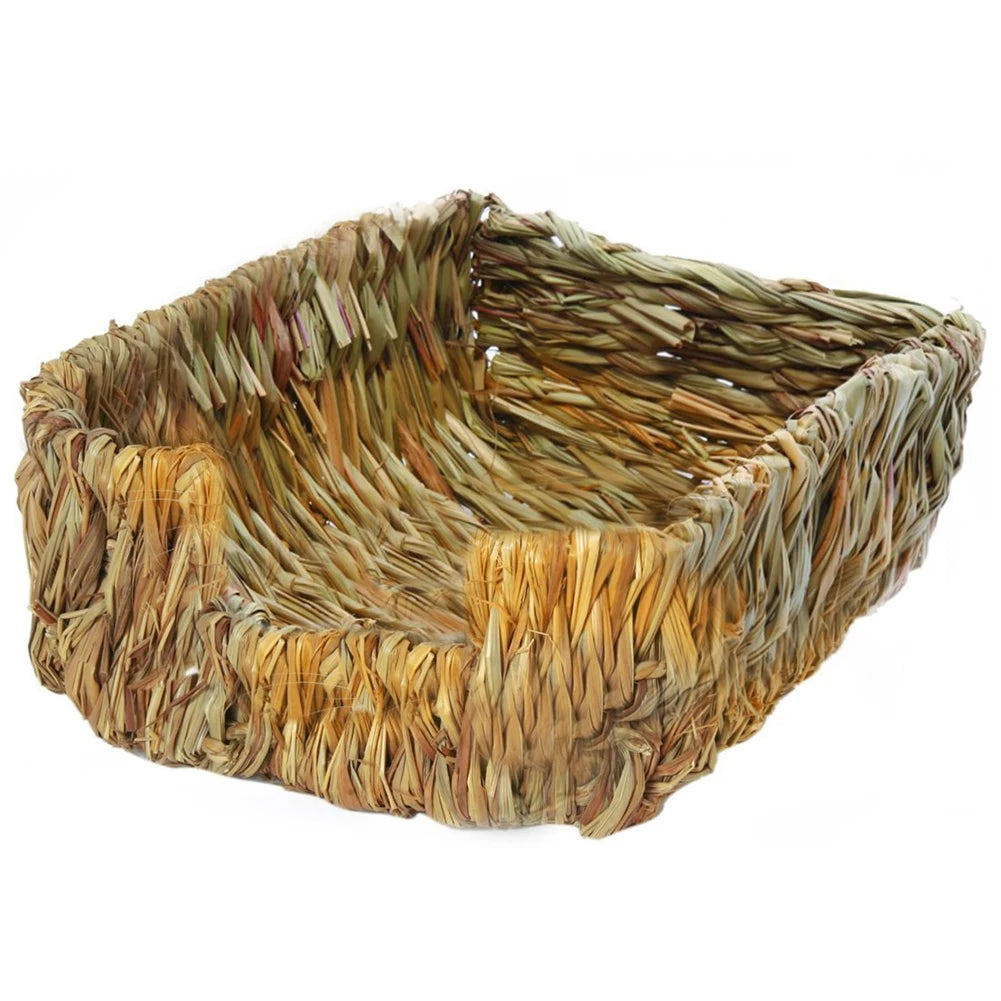 Natural Grass Hamster Bed Mat Rabbit Grass Mat Nest Cage Safe Chew Toy For Guinea Pig Rabbit Woven Bed Pets House Pet Supply