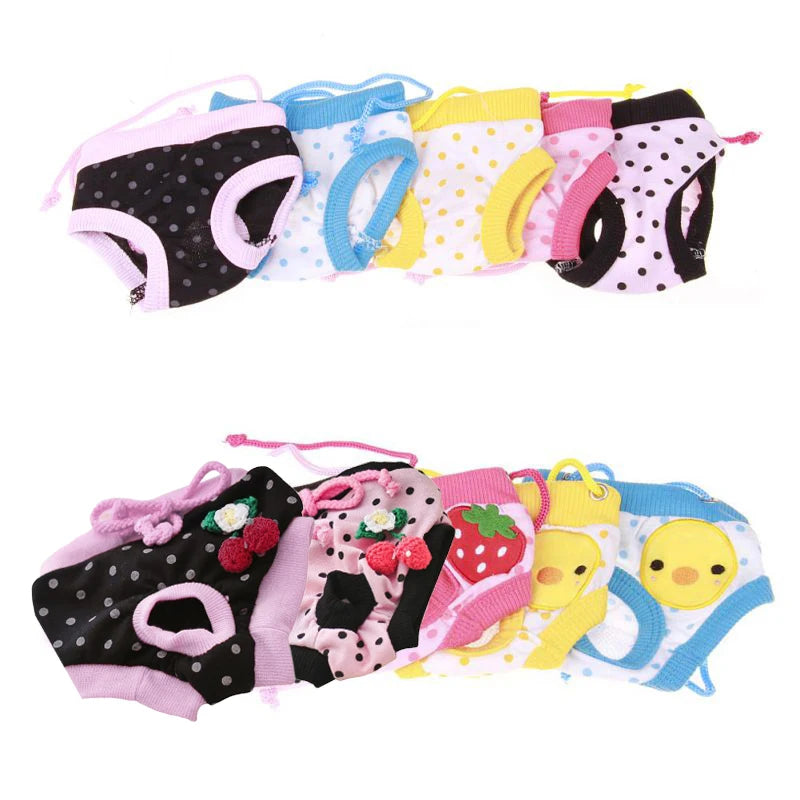 Pet Sanitary Physiological Pants Dog Diaper Washable Female Dog Shorts Panties Menstruation Underwear Dog Pet Briefs