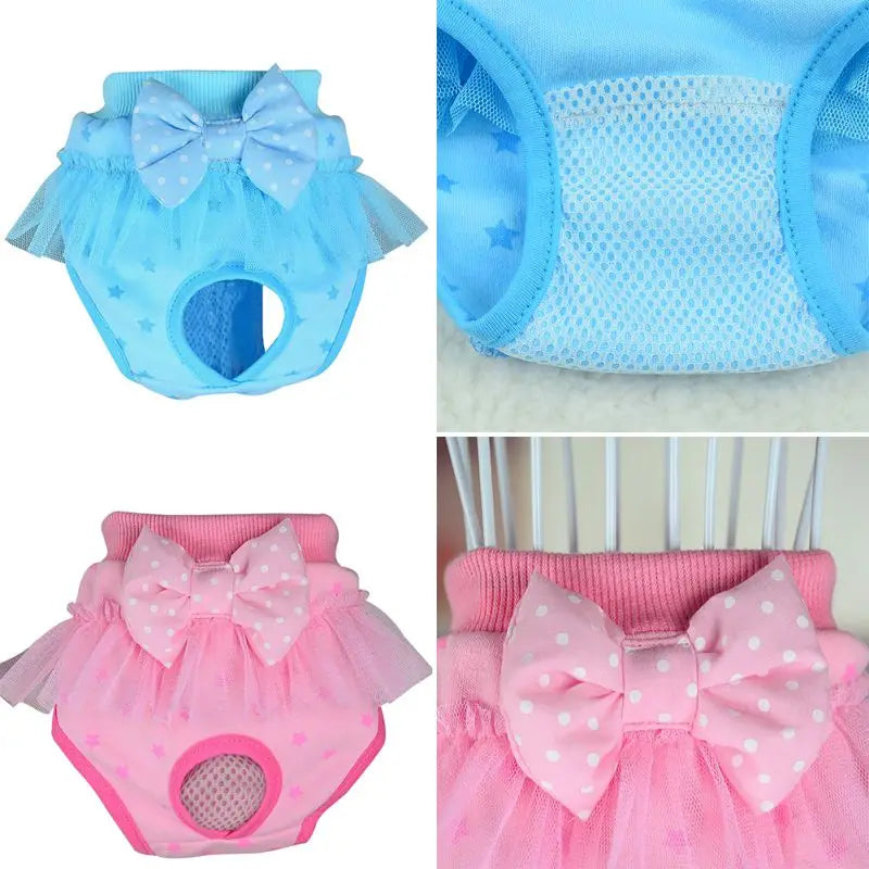 Dog Physiological Pants Diaper Clothes Elasticity Underwear Panties Chiffon Cute Puppy Cat Pet Supplies S-XL