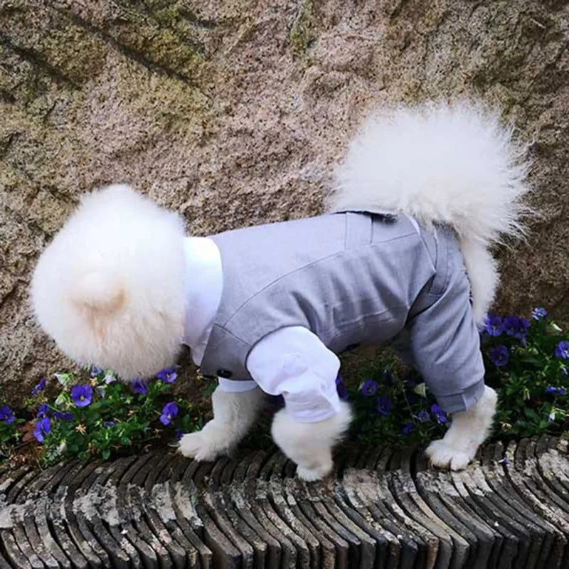 Dog Tuxedo Suit For Small Medium Breed Formal Tuxedo Vest With Bow Tie Dog Clothes Gentleman Pet Wedding Birthday Party Costume