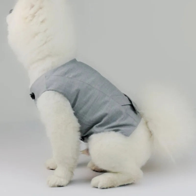 Dog Tuxedo Suit For Small Medium Breed Formal Tuxedo Vest With Bow Tie Dog Clothes Gentleman Pet Wedding Birthday Party Costume