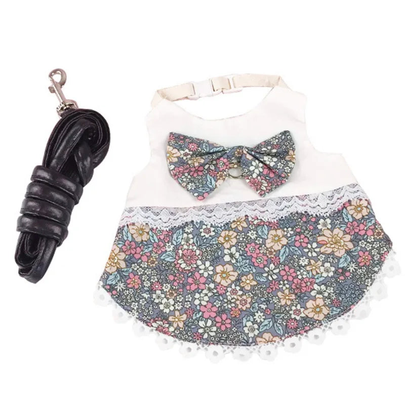 Christmas Bunny Vest Harness Outdoor Leash Set Rabbit Clothing Suit Small Pet Ferret Hamster Small Animal Clothes for Walking