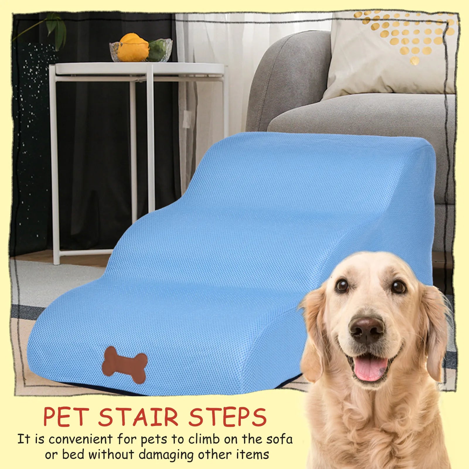 New Dog Stairs Pet 3 Steps Stairs For Small Dog Cat Dog House Pet Ramp Ladder Anti-slip Removable Dogs Bed Stairs Pet Supplies