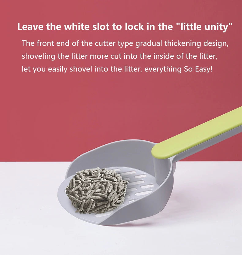 Cat Litter Scoop Plastic Cat Litter Shovel With Base Self Cleaning Cat Litter Box Shovel Kitten Toilet Clean Tools Cat Supplies