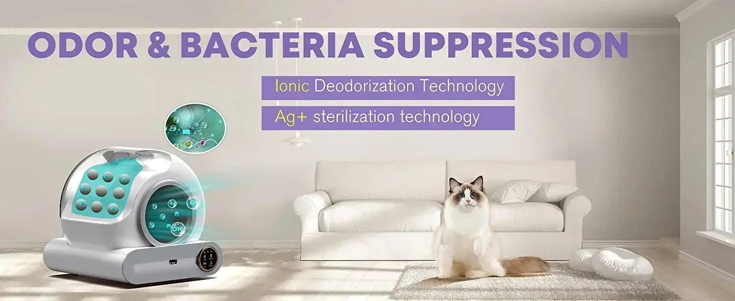 Large Capacity Automatic Cat Litter Box Self Cleaning, Smart Self-Cleaning Cat Litter Box with 65L Litter Box APP Control