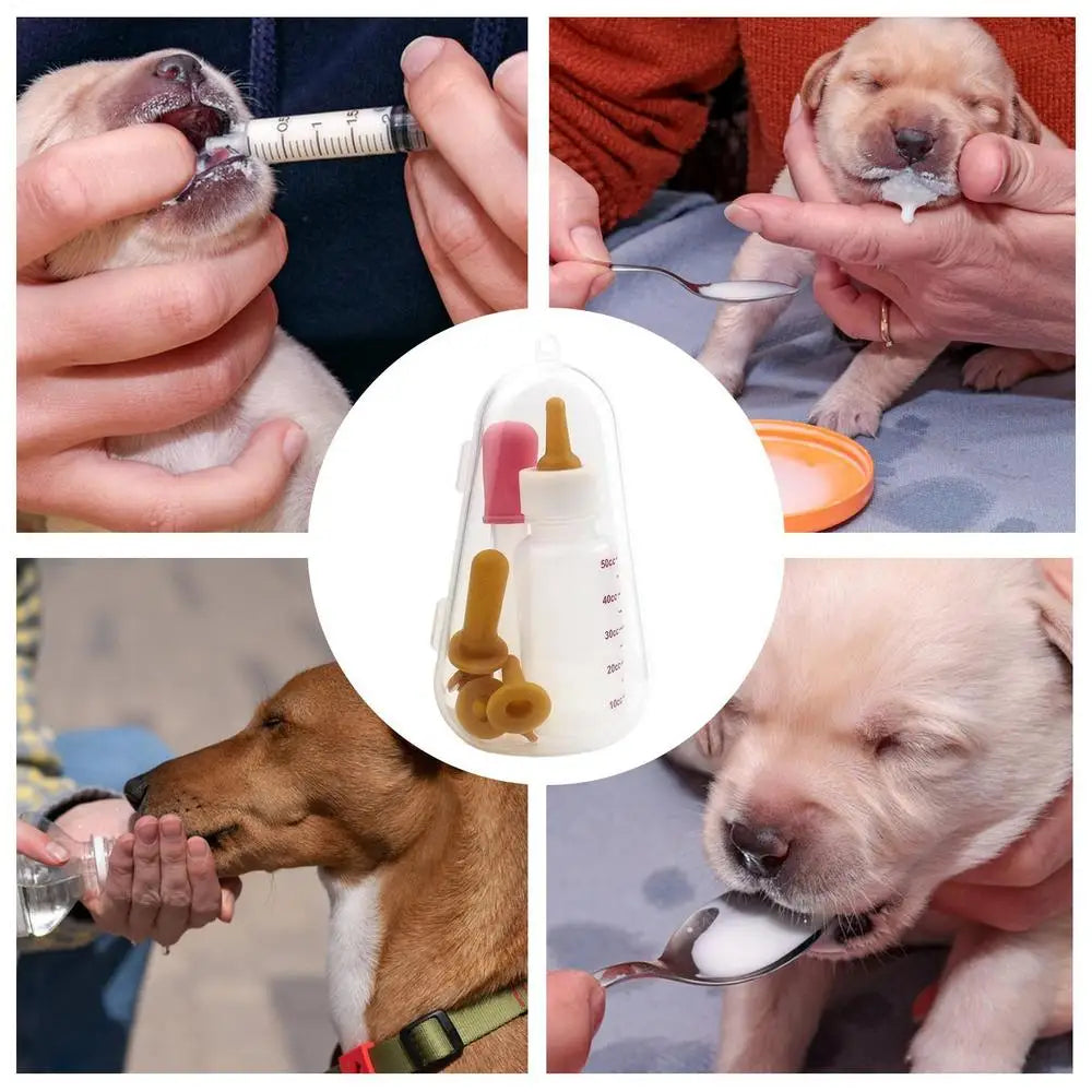 Pet Feeding Bottle Kit With Storage Case Kitten Nursing Bottles Puppy Milk Feeder For Small Animals Newborns Dog And Cat