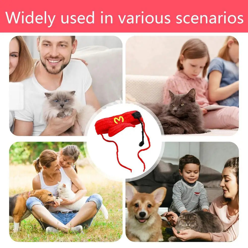 Cat Knit Hat Knitted Beanie Headwear For Cats And Dogs Cartoon Pet Cosplay Caps For Puppy And Kitten Weaving Puppy Costume