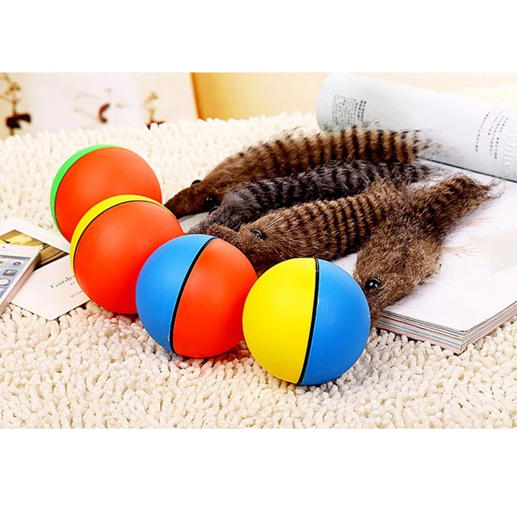 1 Piece Pet Rolling Ball Lovely Pet Dog Cat Weasel Motorized Rolling Ball Appears Jump Moving Toy Pet Accessories