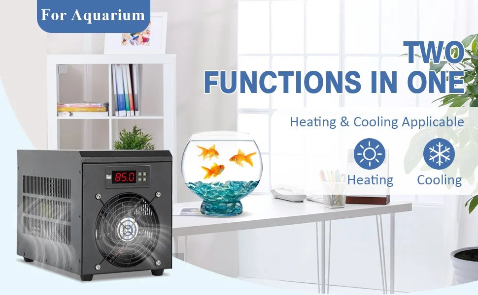Aquarium Water Chiller Cooler Warmer with Pump 32-212°F Temperature Setting Suitable for 16gal Water for Home Aquarium Fish