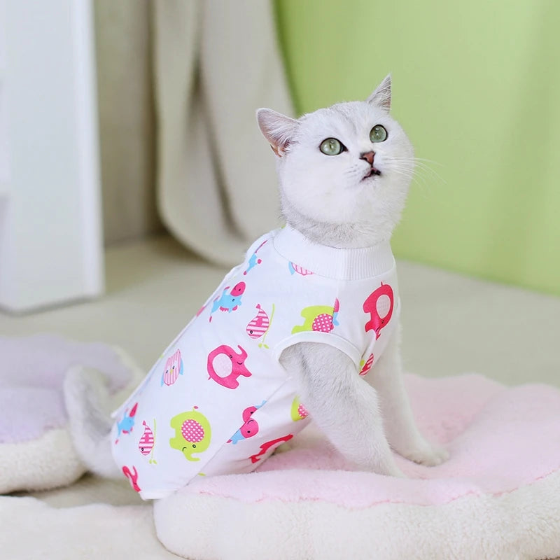 Pet Cat Weaning Clothes for Small Dog Sterilizations Jumpsuit Anti-licking After Surgery Recovery Care Suit Puppy Kitten Outfits