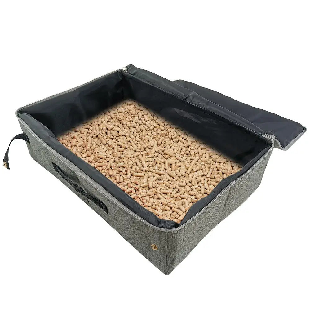 Collapsible Travel Cat Litter Box Portable Collapsible Cat Litter Box Travel Litter Box For Kitties Oxford Cloth  PP Board