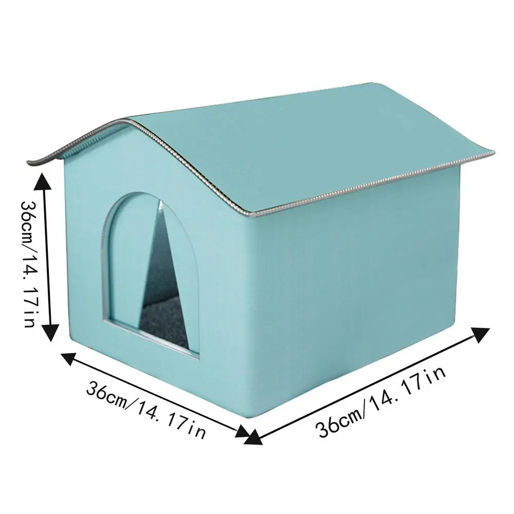 Outdoor Cat House Foldable Warm Pet Cave for Winter Waterproof Rainproof Kitten Cave Pet Tent Bunny Bed for Feral Cat Puppy