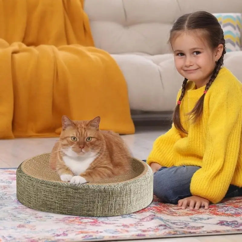 Cat Scratcher Oval Cat Scratch Pad Bowl Nest Multifunctional Pet Sleeping Mat Cat Scratcher Pad Pet Bed Durable Cat Scratcher