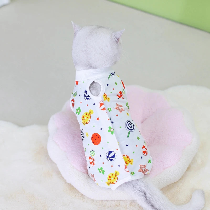 Pet Cat Weaning Clothes for Small Dog Sterilizations Jumpsuit Anti-licking After Surgery Recovery Care Suit Puppy Kitten Outfits