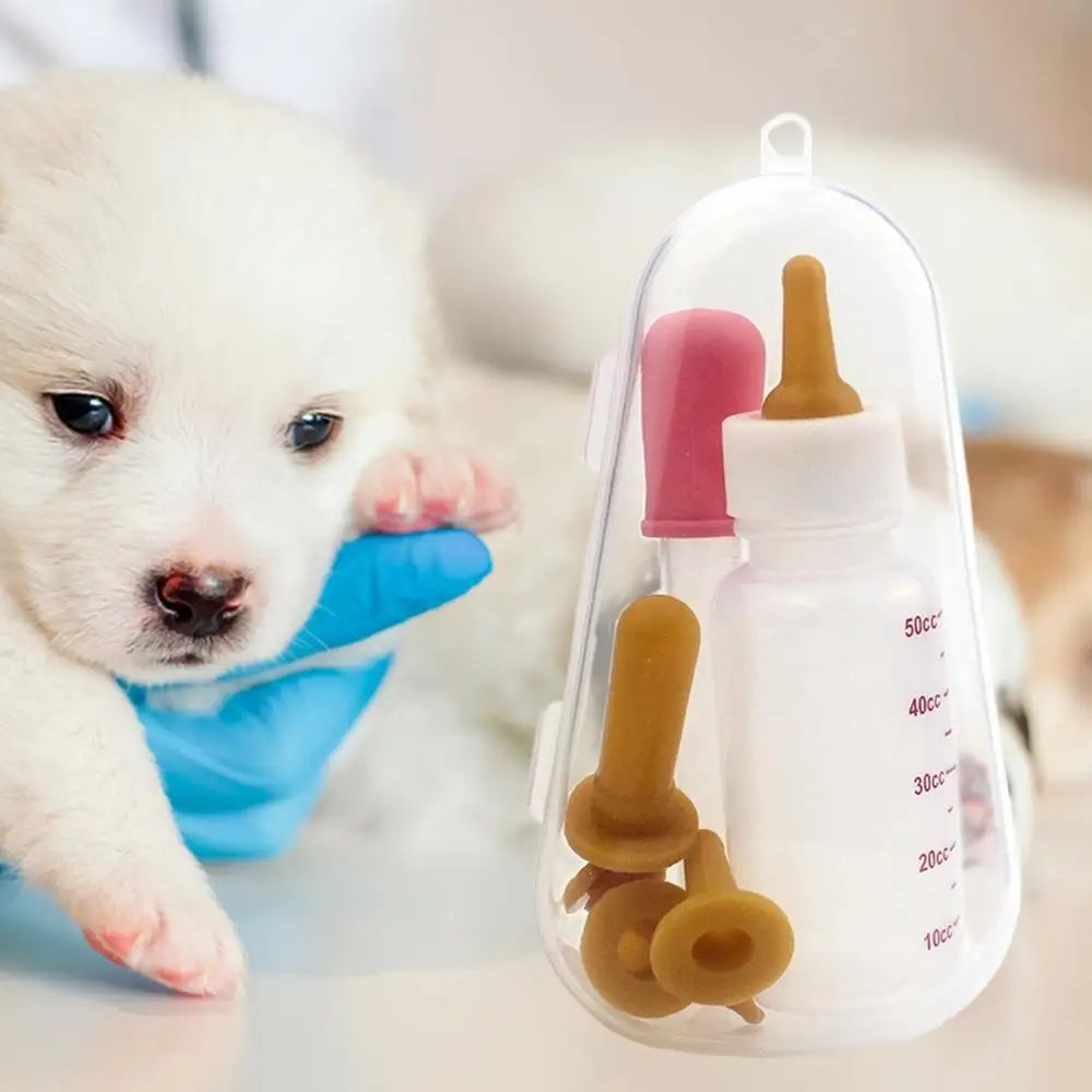 Pet Feeding Bottle Kit With Storage Case Kitten Nursing Bottles Puppy Milk Feeder For Small Animals Newborns Dog And Cat