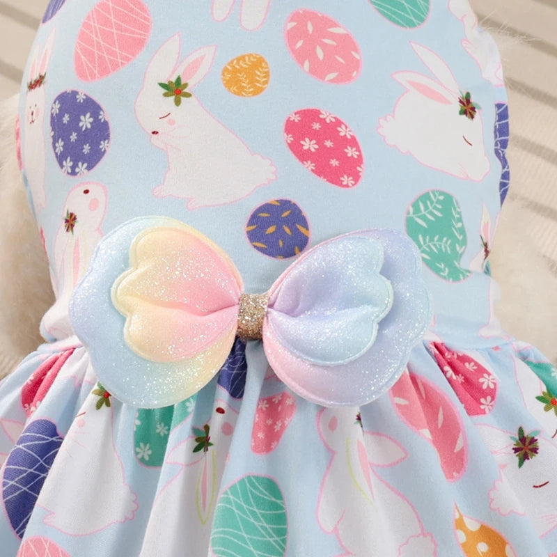 Dog Princess Dress Cute Rabbit Printed Dresses for Small Medium Dogs  Cats Easter Pet Skirt Puppy Chihuahua Teddy Clothes