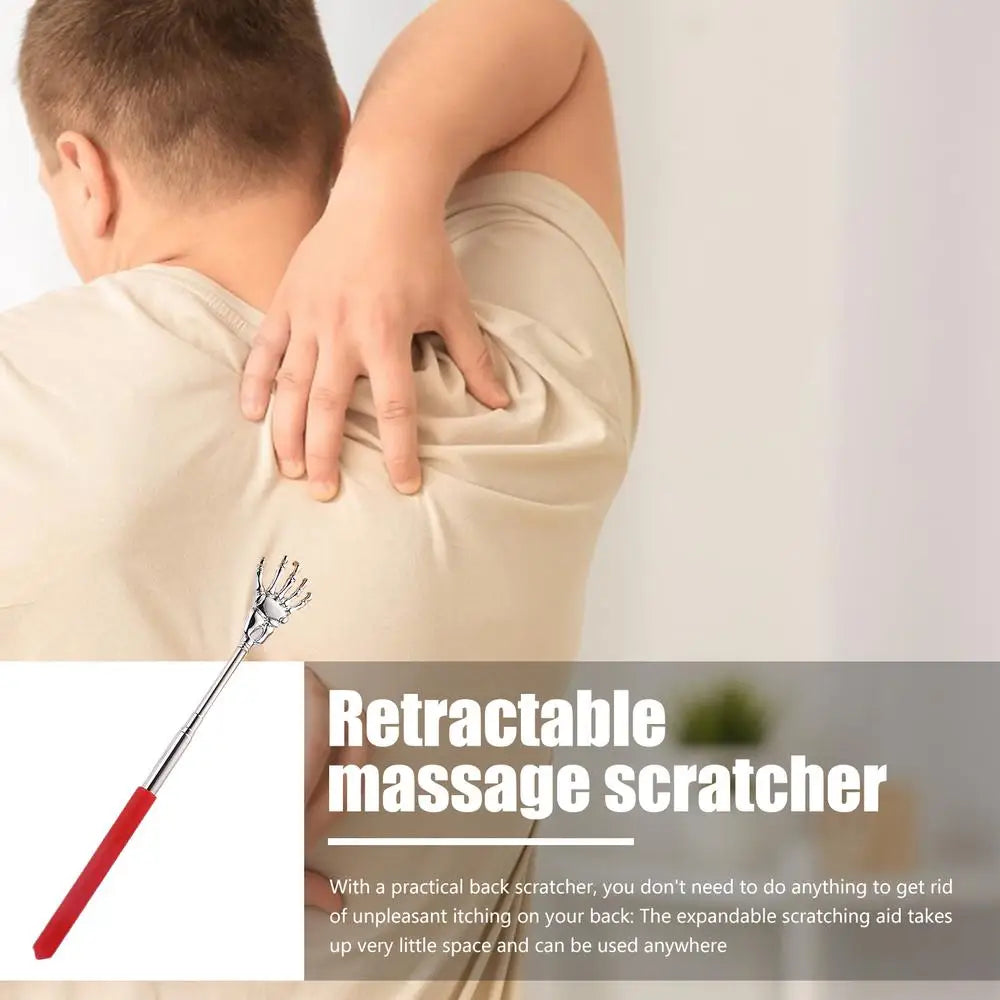 Telescopic Back Scratcher Stainless Steel Hand Shaped Extendable Back Scratchers Hand Massager Backslap Portable Travel Massage