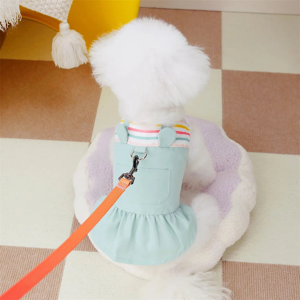 Spring Clothing for Small Dogs Summer Dog Dress Striped Puppy Princess Skirt Cute Dog Cat Dress Pet Dog Costume Apparel