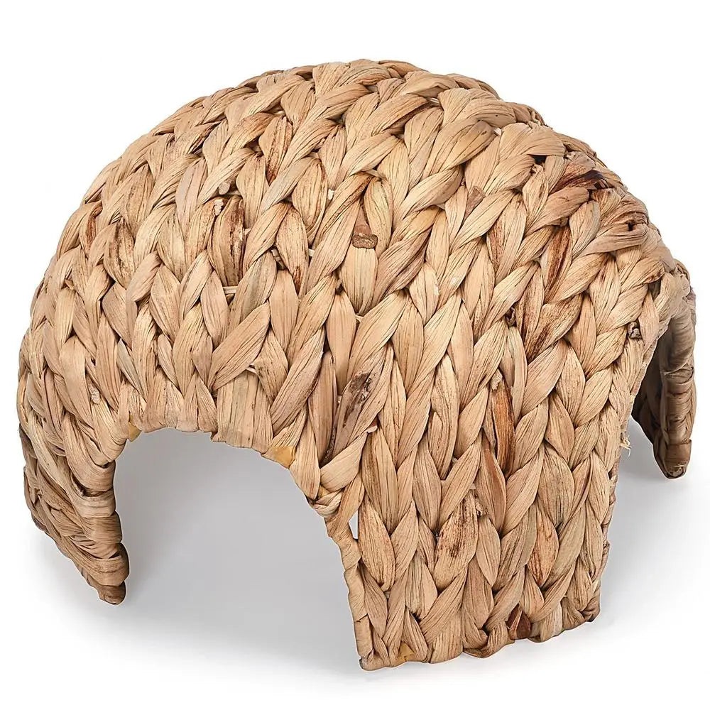 Rabbit Tunnel Safe Bunny Grass House Natural Cattail Hideout Hand Made Cattail House For Guinea Pig Hamsters Chinchilla Ferret