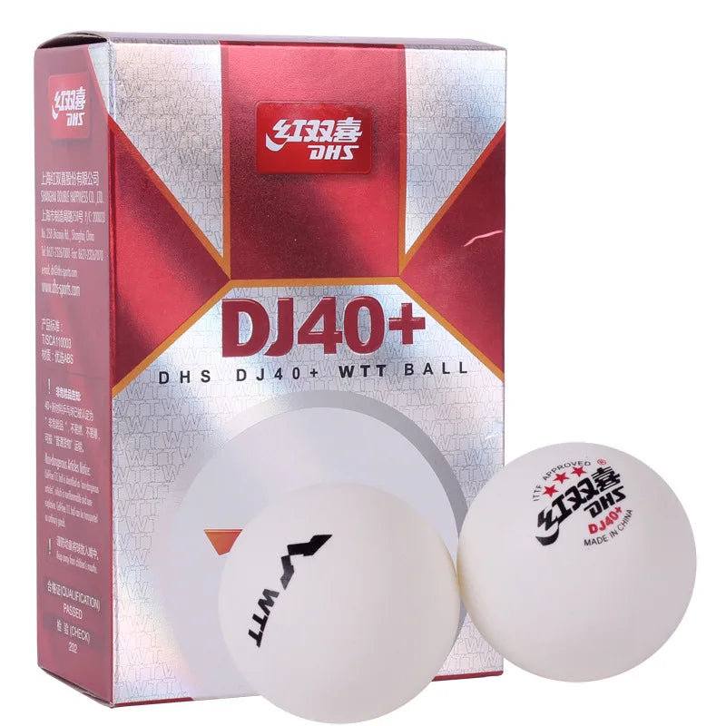 Original DHS D40+ 3 Stars Table Tennis Balls Professional 40+ Seamed Ping Pong Balls  ITTF Standard for WTT Competition