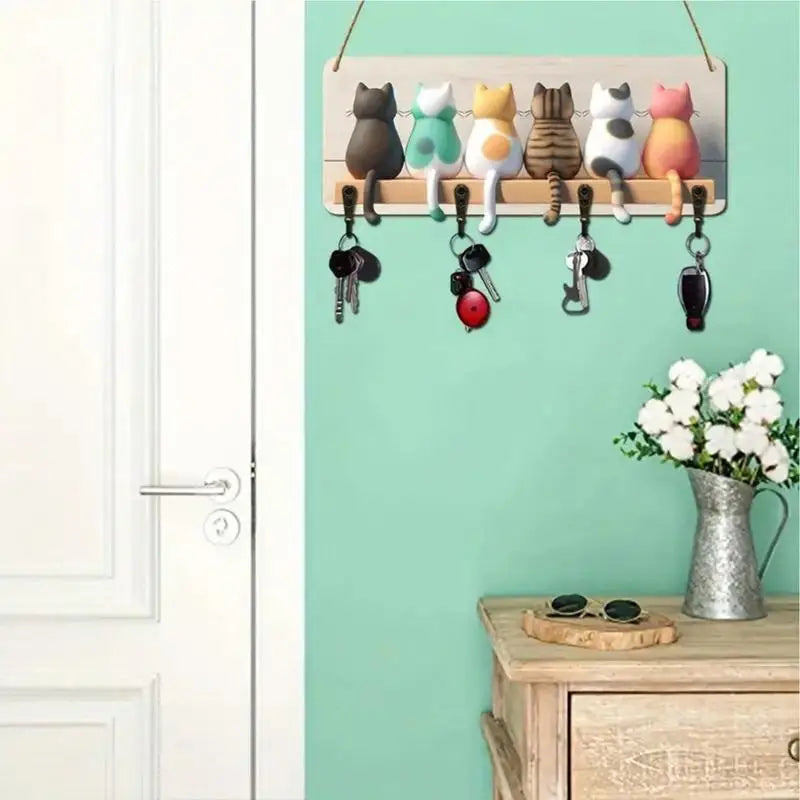 Cat Key Hook Cartoon Cat Coat Hooks Cute Decorative Hooks Funny Home Decoration For Bedrooms Living Rooms Pantries