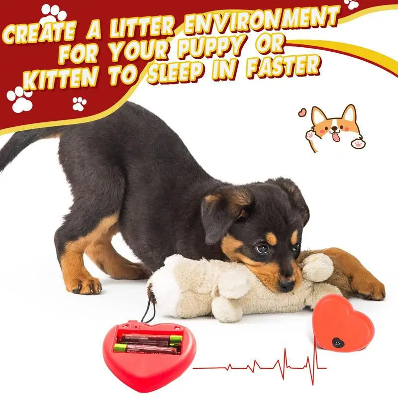 Puppy Heartbeat Soothing Hug Toy Dog Heating Plush Doll Pet Comfortable Behavioral Training Play Aid Tool Anxiety Relief Sleep