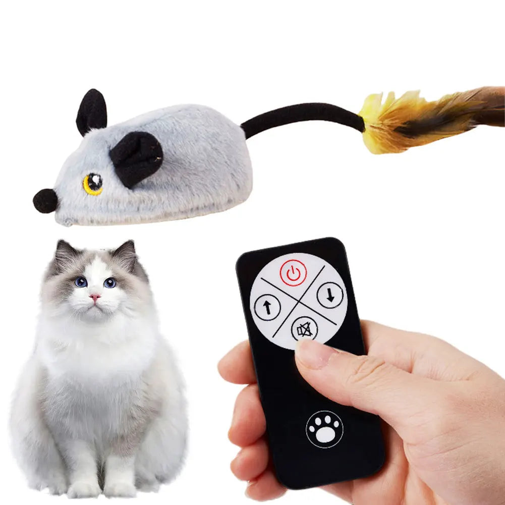 Interactive Cat Toy Electronic Mouse Moving Cat Toys Squeaky Cat Toys for Kitten Indoor/Outdoor Exercise