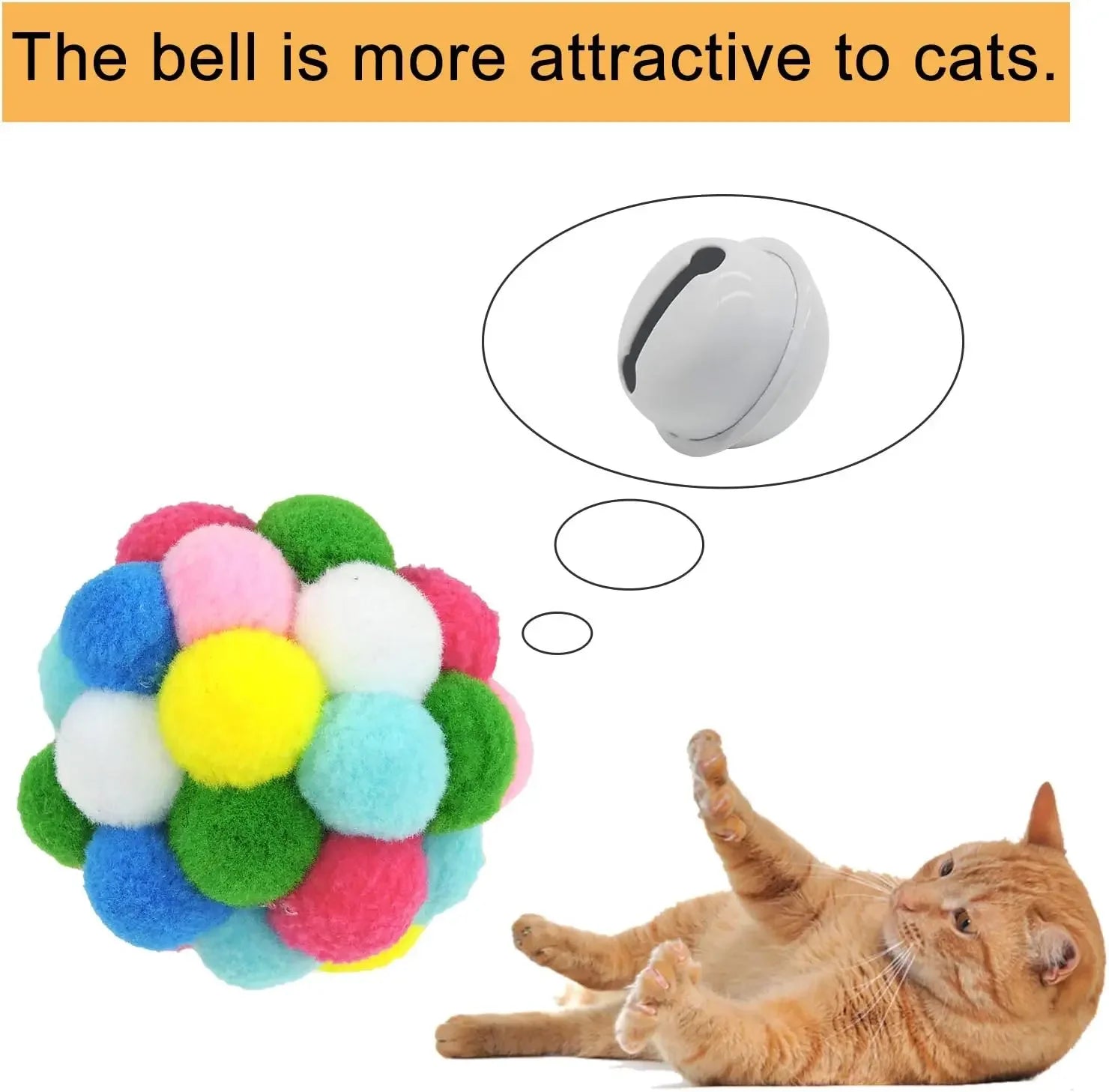 Cat Toys Colorful Bell Toys Elastic Ball Cat Grab and Bite Toys Cat Toys Interactive  Pet Toys Pet Products Cat Toys Interactive